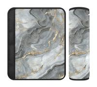 White Gold Marble Texture 2 pcs Cute Seatbelt Cover Stop seat Belt Cutting into Neck for Backpack forro para cinturon de segurida