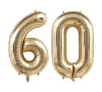 White Gold Number Balloon 40 inch Light Gold Number 60 Balloons 60th Birthday Balloon Champagne Gold Balloons Birthday Wedding Party digital Decorations (Number 60)