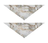White Gold Ornate Marble Texture Bulk Dog Bandanas Unique Shape Adjustable Fit Dog Breed Bib Cute Pet Holiday Set for Dogs Cats