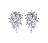 White Gold Plated Marquise Cubic Zirconia Crystal Chandelier Swarovski Elements Crystal Rhinestone Drop Dangle Stud Earrings Fashion Jewelry for Women Girls, Brass Cubic Zirconia, Crystal Cubic