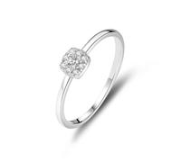 White Gold Ring Band, Woman Rings Simple Round Diamond Platinum 950 Band Size O 1/2