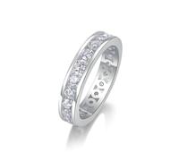 White Gold Ring Set, Rings for Women Marriage 4.5mm Wide with 3mm Moissanite Platinum 950 Size Q 1/2