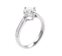 White Gold Rings Band, Wedding Bands Womens 4 Prongs Round with Moissanite Band Silver Comfort Fit Size S 1/2