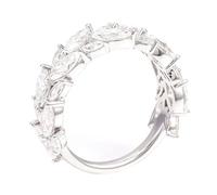 White Gold Rings for Women Fashion 9K, Rings for Me Leaf with Marquise Shape Moissanite Size L 1/2