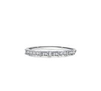 White Gold Rings for Women, Half Eternity 14K Solid Real Gold Wedding Engagement Ring Bands with Moissanite Women Anniversary Band Size U 1/2