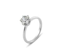 White Gold Rings, The Engagement Ring 14K Solitaire Mit 1Ct Moissanite Size J 1/2