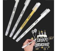 White Gold Silver Gel Pens 1.0mm Ballpoint Pen Highlighter, White Silver Gold Gel Pen set for Art Drawing Sketching Writing - 3 colors(2 white 1silver 1gold)