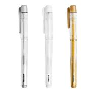 White Gold Silver Gel Pens for Art 3 Pack, 1mm Fine Liner Art Pen Ballpoint Gelly Ink Pen Rollerball Highlighter for Colouring, Fineliner Gel Pen Set or Artists Drawing Sketching Writing Illustration