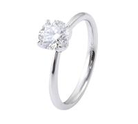 White Gold Vintage Wedding Band 9K, Simple Wedding Band Solitaire with Round Moissanite 1Ct Size O 1/2