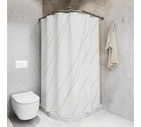 White Gold Washable Cloth Shower Liner Texture Soft Hotel Quality Bathroom Decor Accessories 75x200cm/30x79in(WxH) Bathroom Curtains