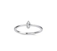 White Gold Wedding Band for Women 14K, Bohemian Ring Stackable Simple Thin Double Round Diamond Size N 1/2