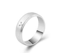 White Gold Wedding Band, Mens Engagement Ring Cross Jewelry 9K White Gold Gift for Husband Size W 1/2