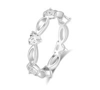 White Gold Wedding Band, Simple Engagement Ring Hollow Oval with 4X4mm Heart Moissanite Platinum 950 Band Ring Size U 1/2