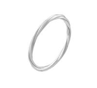 White Gold Wedding Band Women, Stackable Rings for Women Twisted Platinum 950 Size L 1/2