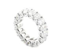 White Gold Wedding Bands for Her 9K, Rings for Women Marriage with Oval Shape White Moissanite Size S 1/2