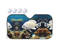 White-Golden Fish Small Car Windshield Sunshade - Quick Cooling in The car in Summer, Portable Storage Sunshade
