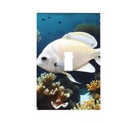 White-Golden Fish Unbreakable Polycarbonate Switch Plate-Modern 1 Gang Light Cover for Home Office with Matching Screws