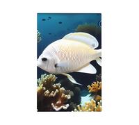 White-Golden Fish Unbreakable Polycarbonate Switch Plate-Modern 1 Gang Light Cover for Home Office with Matching Screws