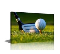 White Golf Ball Paintings Golf Ball on The Lawn Pictures 1 Panel Wall Art for Living Room Golfing Sport Artwork on Canvas Contemporary Home Decor Framed Ready to Hang Posters and Prints(12"Wx18"H)