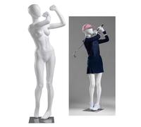 White Golf Mannequin Torso for Clothes Display, Dress Form Stand for Sport Goods Store, Realistic Model Dummy