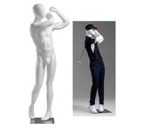 White Golf Mannequin Torso for Clothes Display, Dress Form Stand for Sport Goods Store, Realistic Model Dummy