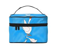 White Goose House Cosmetic Bag.Fashionwomenâ€™s Printed Cosmetic Bag, Large Toiletry Organiser for Travel