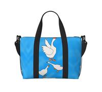 White Goose House Hand-held messenger travel bag, suitable for work, travel, fitness, tourism, women's casual handbag with zipper,