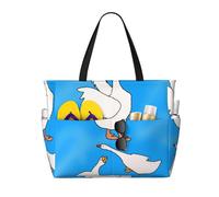 White Goose House Multifunctional Beach Travel Bag Multi Pocket Fashionable Design Suitable for Various Outdoor Venues