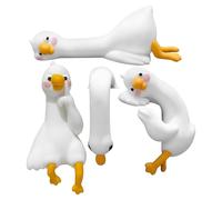 White Goose Ornament - 12 Cm 4 Pcs Cute Figurine | Fun Goose Statue Display Computer Desk Stand Car Dashboard Decoration Accent Suitable For Home Bedroom Workplace Shelf Cabinet