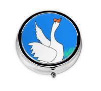 White Goose Spread its Wings This Small, Round, Three-Compartment Travel Pill Box is Perfect for Storing Daily medications, Vitamins, and on-The-go.