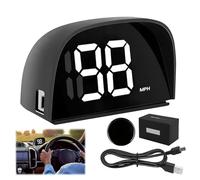 White GPS Digital Speedometer for Car MPH Universal HUD Speed Meter with LED Large Font Head Up Display Car Accessories with USB Cable Plug Play for Truck SUV Golf Cart Vehicles (Y06 Speedometer)