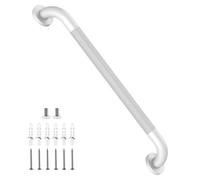 White Grab Bar 24 Inch, iHansee Anti-Slip Bathroom Grab Bar w/Knurled Texture Grip, Stainless Steel Safety Handrail for Toilet Bathtub, Wall Mounted Shower Handle Handicap Bars for Senior Elderly