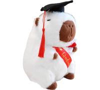 (White) Graduation Stuffed Animal | Adorable Stuffed 2025 Capybara Plush Toy - Huggable Doll Doctoral Hat Souvenir For Adult Children