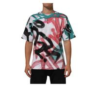 White Graffiti Crew Neck T-shirt - male - Dolce & Gabbana - T-Shirts - Multicolor - S - Tops S