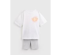 White Graphic Print T-Shirt & Cycle Shorts Set 13 years