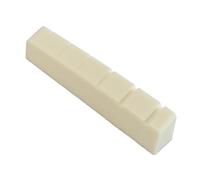 White Graphite Compound Guitar Nut - NT-041 Pre-Slotted 6-String Curved Nut - 43mm x 6mm - Precision Cut - Low Friction Material for Electric or Acoustic Guitars - Arched Top, Durable Build