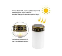 White Grave Candle for Cemetery Grave Solar Lights with Lighting Led Grave Light 1pcs