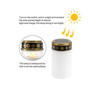 White Grave Candle for Cemetery Grave Solar Lights with Lighting LED Grave Light 1Pcs