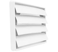 White Gravity Backdraft Stop Vent Grille with Flyscreen - External Air Vent Cover with 6" Inch/150mm Round Spigot Connection