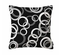 White Gray and Black Circle Decorative Throw Pillow Case Cushion Cover Home/Office Square For Room Sofa 18 Inch