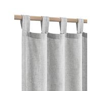 White Gray Curtains 84 Inch Length for Living Room 2 Panels Tab Top Cloth Cotton Look Thick Sheer Linen Drape Airy Light Filtering Semi Sheer Light Grey Curtain for Bedroom 52x84 Long Dove Silver Grey