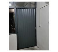 White Gray Folding Room Divider Doors 180cm Tall Metal Aluminium Waterproof Sliding Doors with Lock Indoor Kitchen Partition (Gray 74 x 180cm)