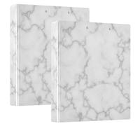 White Gray Stripe Minimalist 1.5 in Binders 3 Ring Hold 200 Sheets Cute Folders Portfolio Round Ring Recipe Binder, 12.4x10.63x2.36inch, 1 Pack