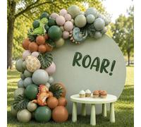 White Green Dinosaur Balloons Arch Kit, 87pcs Dinosaur Birthday Decorations | Original Dinosaur Foil Balloons Dinosaur Party Decorations Dino Themed Birthday Party Decorations for Boys Dinosaur Lovers