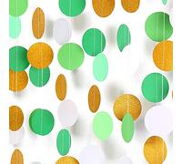 White Green Gold Paper Garland,52ft Safari Birthday Decorations Hanging Streamer Banner,Baby Bridal Shower Tropical Party Jungle Theme Party Supplies Wedding Backdrop Bunting Lasting Surprise