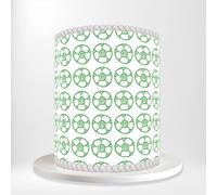 White Green Hand Drawn Football Soccer Balls Fun Sport Pattern Wrap Around Print A4 Edible Paper Icing Sheet Cake Topper Side Ribbon Border Decor for Personalised Themed Decorations