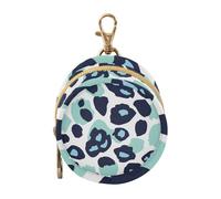 White Green Leopard Print Newborned Boy Pacifiers Holder Case with Zipper and Clip Key Chain Wallet, Neutral Baby Items