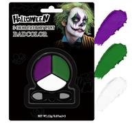 White Green Purple Face Body Paint with Applicator, Oil Based Face Painting Kit for Halloween Dark Fairy, Evil Queen Makeup, Facepaints for Witch Monster Costume, Cosplay, Dress Up