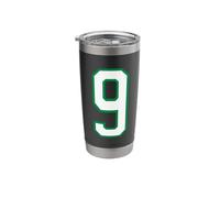 White Green Sport Team Number #9 Stainless Steel Insulated Tumbler