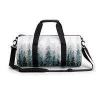 White Green Tree Sport Duffel Bag Gym Bag Weekend Overnight Bag for Travel Camping Hiking Beach 45x23x23cm